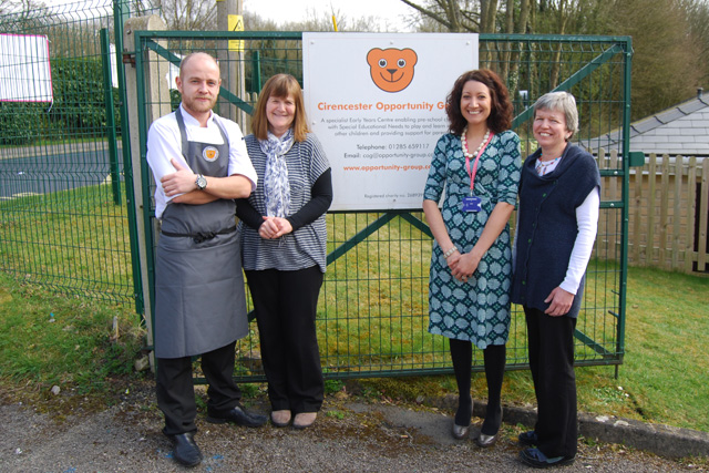 Head Chef Chris White with the Cirencester Opportunity Group team, Old Stocks Inn, Cotswolds
