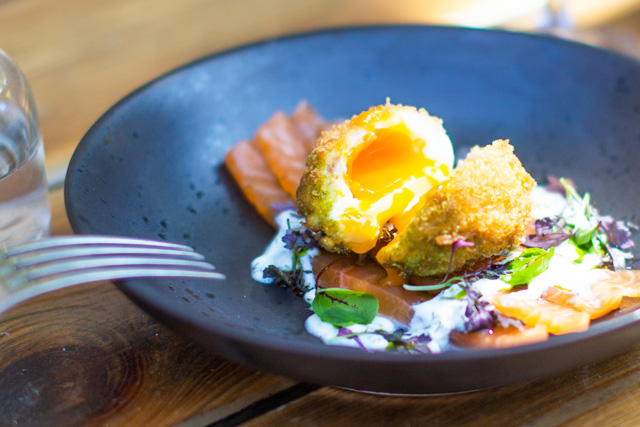 Lovely prepared dishes at The Old Stocks Inn, Cotswolds