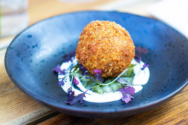 Lovely prepared dishes at The Old Stocks Inn, Cotswolds