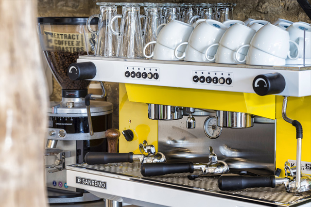 Artisan coffees at The Old Stocks Inn, Cotswolds