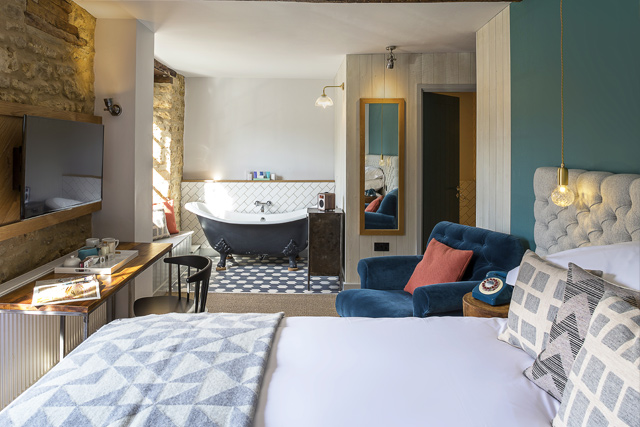 Boutique Cotswold hotel rooms, The Old Stocks Inn, Stow