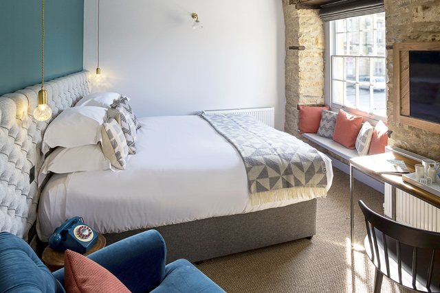 Boutique Cotswold hotel rooms, The Old Stocks Inn, Stow