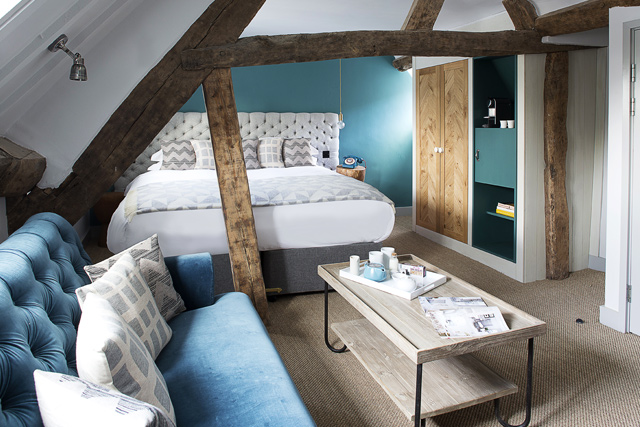 Boutique hotel rooms at The Old Stocks Inn, Cotswolds