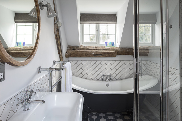 Contemporary bathrooms at The Old Stocks Inn, Cotswolds
